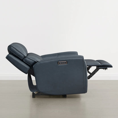 Libonet Modern Genuine Leather Reclining Sofa with Power Headrest