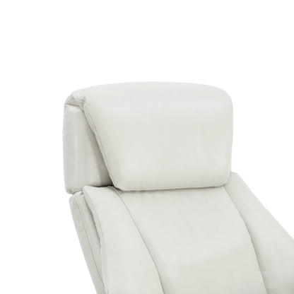 Leslie Genuine Leather Swivel Reclining Chair & Ottoman