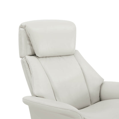 Leslie Genuine Leather Swivel Reclining Chair & Ottoman