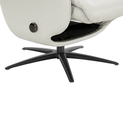 Leslie Genuine Leather Swivel Reclining Chair & Ottoman