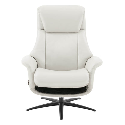Leslie Genuine Leather Swivel Reclining Chair & Ottoman