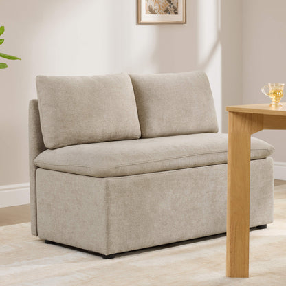 Lila Minimalist Built-in Storage Dining Banquette Bench