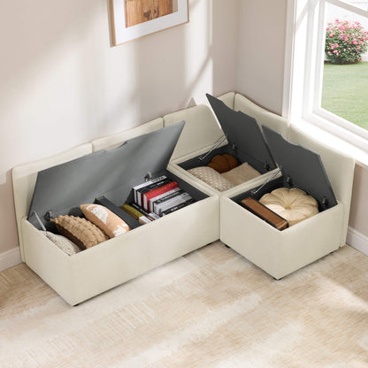 Lila 5-Seat Dining Banquette with Storage