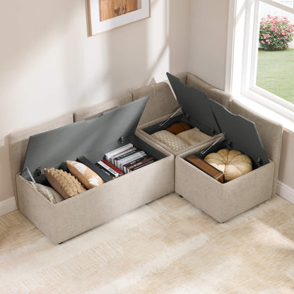 Lila 5-Seat Dining Banquette with Storage