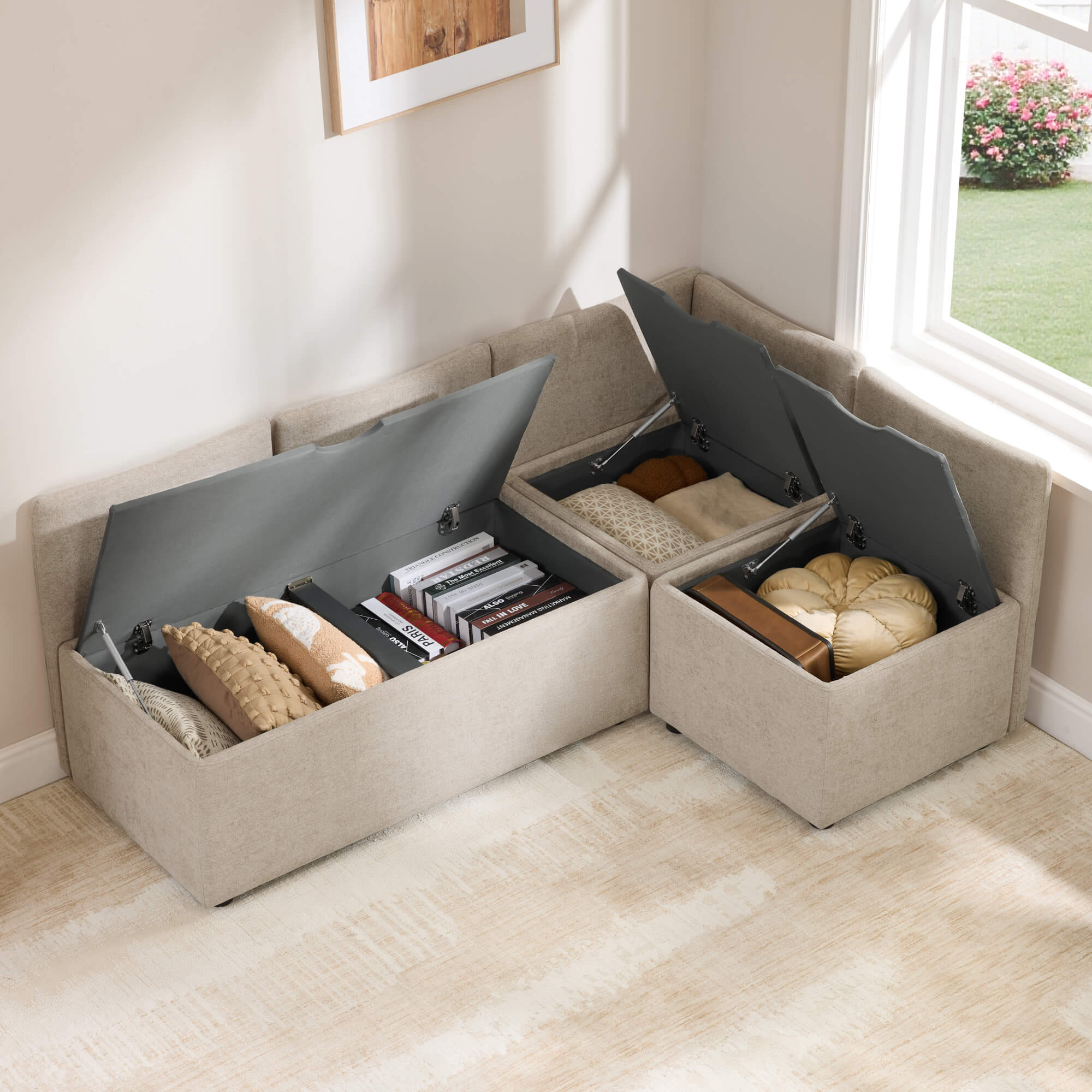 Lila 5-Seat Dining Banquette with Storage