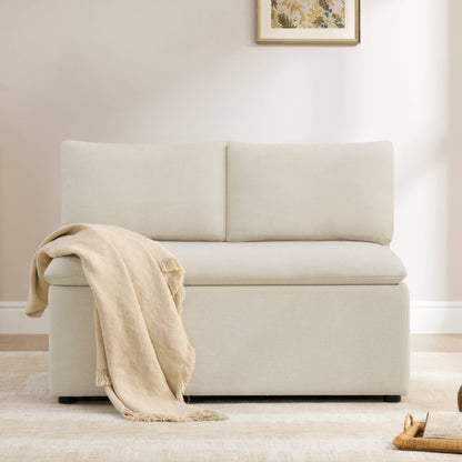 Lila Minimalist Built-in Storage Dining Banquette Bench