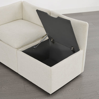 Lila Minimalist Armless Dining Chair with Storage