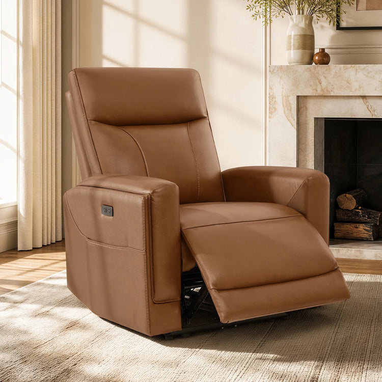Lopez Genuine Leather Power Recliner with TV & Sleep Modes