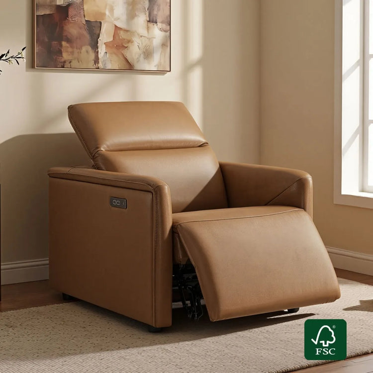 Luca Zero-wall Hugger Leather Power Recliner