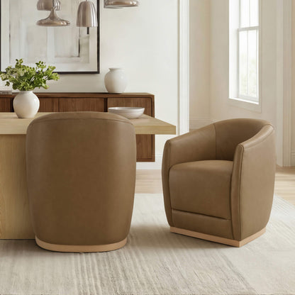 Mateo Curved Plush Rolling Dining Chair (Set of 2）