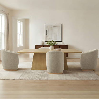 Mateo Curved Plush Rolling Dining Chair (Set of 2）