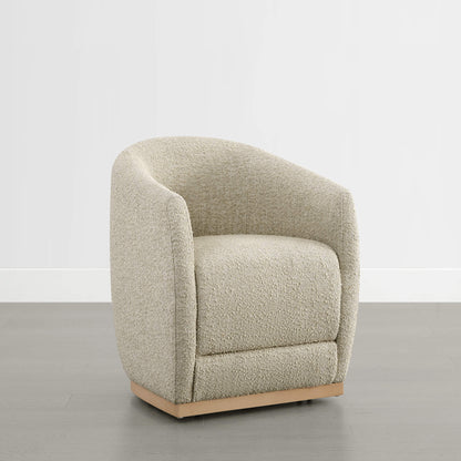 Mateo Curved Plush Rolling Dining Chair (Set of 2）