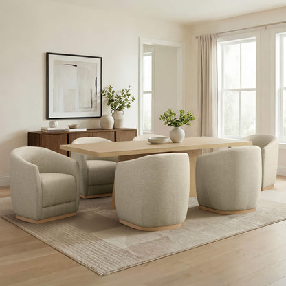 Mateo Curved Plush Rolling Dining Chair (Set of 2）