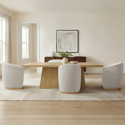 Mateo Curved Plush Rolling Dining Chair (Set of 2）