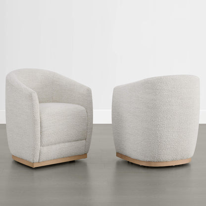 Mateo Curved Plush Rolling Dining Chair (Set of 2）