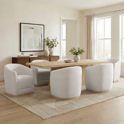 Mateo Curved Plush Rolling Dining Chair (Set of 2）