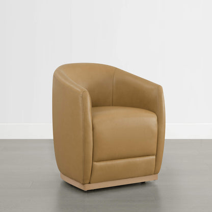 Mateo Curved Plush Rolling Dining Chair (Set of 2）