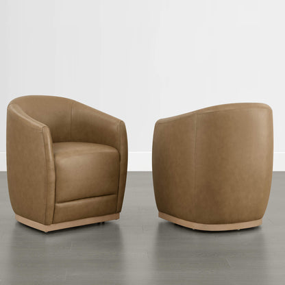 Mateo Curved Plush Rolling Dining Chair (Set of 2）