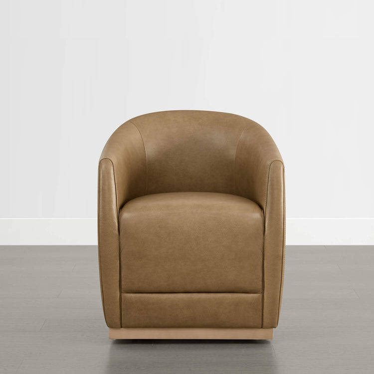 Mateo Curved Plush Rolling Dining Chair (Set of 2）