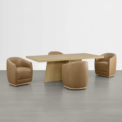 Mateo Curved Plush Rolling Dining Chair (Set of 2）