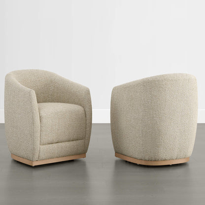 Mateo Curved Plush Rolling Dining Chair (Set of 2）