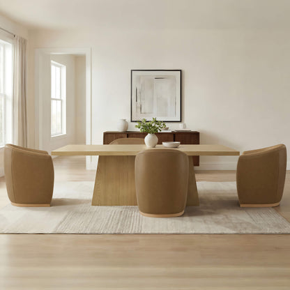 Mateo Curved Plush Rolling Dining Chair (Set of 2）