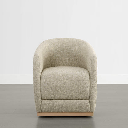 Mateo Curved Plush Rolling Dining Chair (Set of 2）