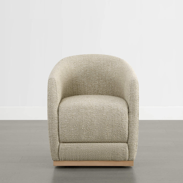 Mateo Curved Plush Rolling Dining Chair (Set of 2）