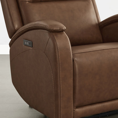 Monica Curved Genuine Leather Zero Gravity Power Recliner