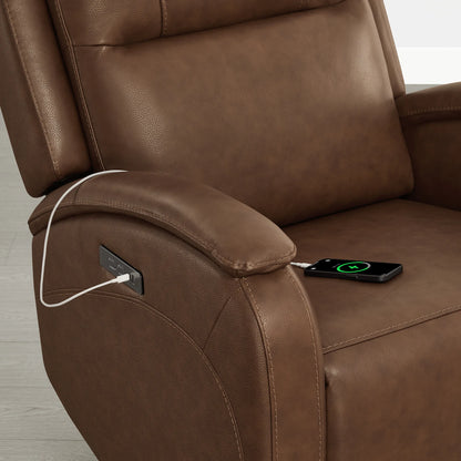 Monica Curved Genuine Leather Zero Gravity Power Recliner
