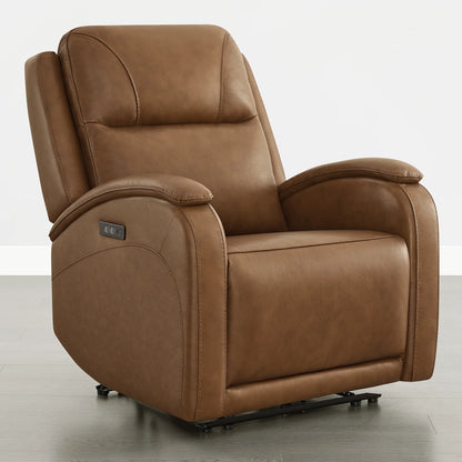 Monica Curved Genuine Leather Zero Gravity Power Recliner