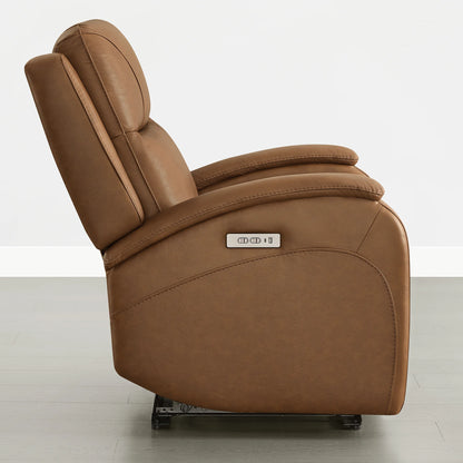 Monica Curved Genuine Leather Zero Gravity Power Recliner