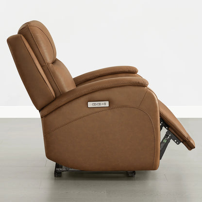 Monica Curved Genuine Leather Zero Gravity Power Recliner