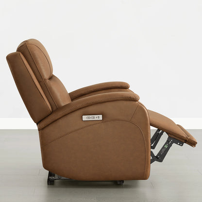 Monica Curved Genuine Leather Zero Gravity Power Recliner