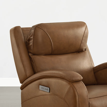 Monica Curved Genuine Leather Zero Gravity Power Recliner
