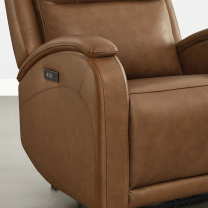 Monica Curved Genuine Leather Zero Gravity Power Recliner
