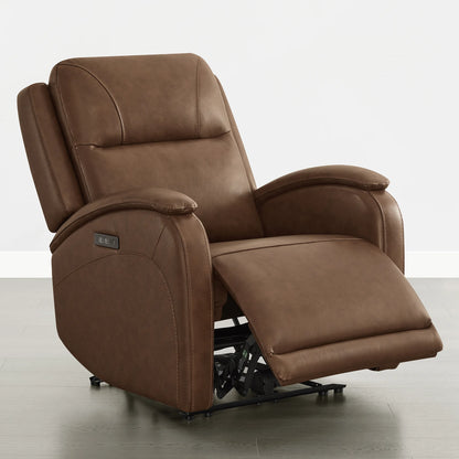 Monica Curved Genuine Leather Zero Gravity Power Recliner