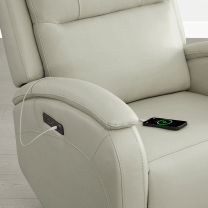 Monica Curved Genuine Leather Zero Gravity Power Recliner