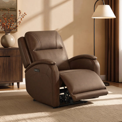 Monica Curved Genuine Leather Zero Gravity Power Recliner