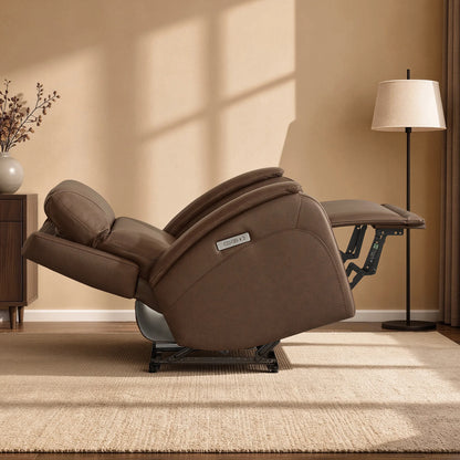 Monica Curved Genuine Leather Zero Gravity Power Recliner