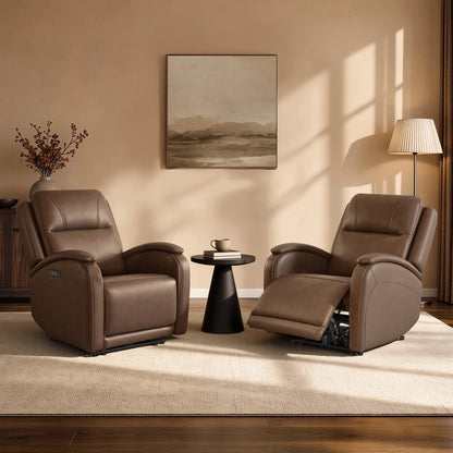 Monica Curved Genuine Leather Zero Gravity Power Recliner
