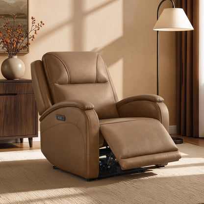Monica Curved Genuine Leather Zero Gravity Power Recliner