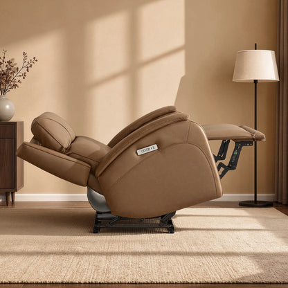 Monica Curved Genuine Leather Zero Gravity Power Recliner