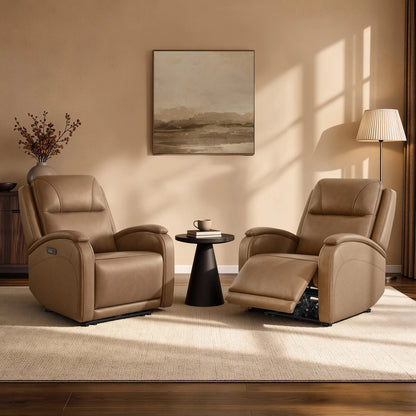 Monica Curved Genuine Leather Zero Gravity Power Recliner