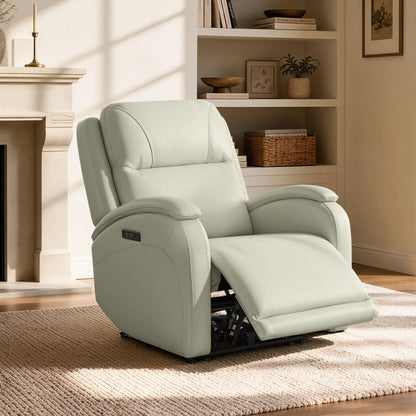 Monica Curved Genuine Leather Zero Gravity Power Recliner