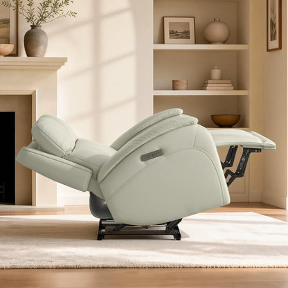 Monica Curved Genuine Leather Zero Gravity Power Recliner