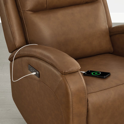 Monica Curved Genuine Leather Zero Gravity Power Recliner