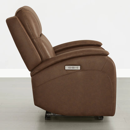Monica Curved Genuine Leather Zero Gravity Power Recliner