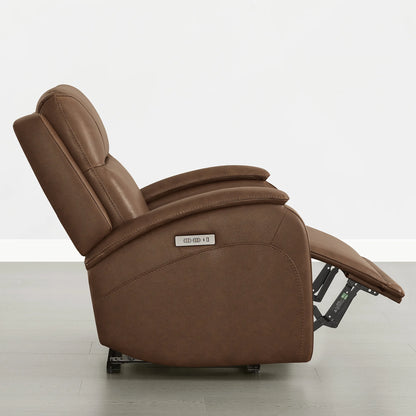Monica Curved Genuine Leather Zero Gravity Power Recliner