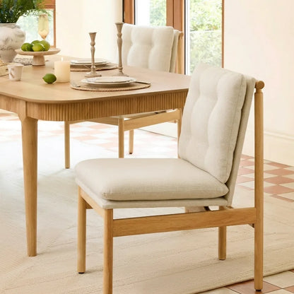 90.5" Nala Rectangular Fluted Wood Dining Table
